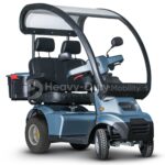 Blue Afiscooter S4 Dual Seat Mobility Scooter with Canopy and Golf Tire