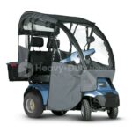 Blue Afiscooter S4 Dual Seat Mobility Scooter with Canopy Rain Cover and Golf Tire