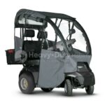 Gray Afiscooter S4 Dual Seat Mobility Scooter with Canopy Rain Cover and Golf Tire