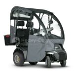 Silver Afiscooter S4 Dual Seat Mobility Scooter with Canopy Rain Cover and Golf Tire