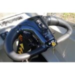 Tiller View of Shoprider Flagship Cabin Enclosed Mobility Scooter