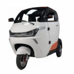 Front View of Pushpak 8000 Enclosed Cabin Three-Passenger Recreational Mobility Scooter