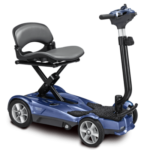 Blue Color of EV-Rider Transport 4AF Folding Lightweight Travel Mobility Scooter