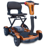Metallic Gold Color of EV-Rider Teqno Heavy Duty Auto Folding Travel Mobility Scooter