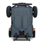 Backside Folded View EV-Rider Teqno Heavy Duty Auto Folding Travel Mobility Scooter