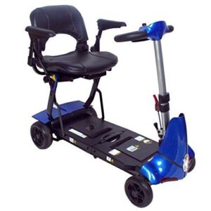 Blue Color of Enhance Mobility Mobie Plus Folding Travel Mobility Scooter
