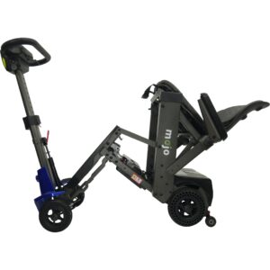 Semi-Folded Side View of Enhance Mobility Mojo Heavy Duty Auto-Folding Mobility Scooter