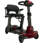 Red Color of Enhance Mobility Mojo Heavy Duty Auto-Folding Mobility Scooter