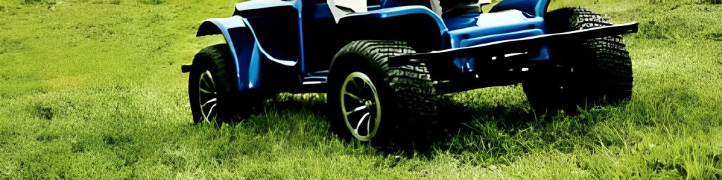 All-terrain mobility scooter riding across grass