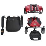 Disassembled view of the Merits EZ-GO / EZ-GO Deluxe wheelchair, illustrating the individual components and highlighting the ease of breakdown for transportation or storage