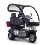 Silver Afiscooter S3 Dual Seat Mobility Scooter with Canopy and Golf Tires