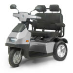Side View of Silver Afiscooter S3 Dual Seat Mobility Scooter
