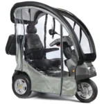 Gray Afiscooter S3 Mobility Scooter with Canopy Rain Cover