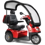 Red Afiscooter S3 Mobility Scooter with Canopy and Golf Tire