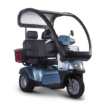 Blue Afiscooter S3 Dual Seat Mobility Scooter with Canopy and Golf Tires