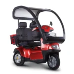 Red Afiscooter S3 Dual Seat Mobility Scooter with Canopy