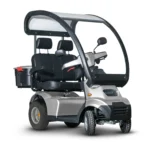 Silver Afiscooter S4 Dual Seat Mobility Scooter with Canopy and Golf Tire