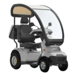 Silver Afiscooter S4 Mobility Scooter with Canopy and Golf Tire
