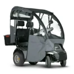 Silver Afiscooter S4 Dual Seat Mobility Scooter with Canopy Rain Cover and Golf Tire