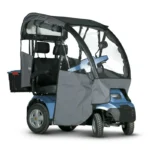 Blue Afiscooter S4 Dual Seat Mobility Scooter with Canopy Rain Cover