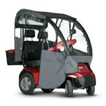 Red Afiscooter S4 Dual Seat Mobility Scooter with Canopy Rain Cover