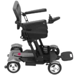 Side view of the Bangeran Titan Mobility scooter with joystick controller, footrests, and storage basket at the rear.