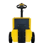 Front view of EK Tech Pony Express Electric Powered AC Tugger 25K Plus showing control handle and sturdy black front plate