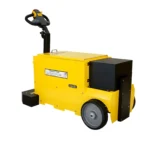 EK Tech Pony Express Electric Powered AC Tugger 25K Plus showing yellow frame and durable wheels for heavy loads