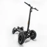 Angled view of MIA SPYQE 2x4 electric scooter with durable frame and large tires built for stable urban riding