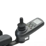Joystick controller of Bangeran Pegasus Cerebral Palsy electric wheelchair with display and buttons.