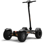 Rear angle view of Gray CycleBoard X-Quad 3000 all terrain electric scooter