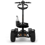 Front view of CycleBoard X Quad 3000 electric golf scooter with golf bag holder