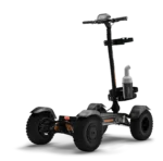 Back angled view of CycleBoard X Quad 3000 electric golf scooter with 14" tires