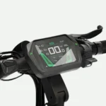 Close up view of CycleBoard X-Quad 3000 digital display and handlebar controls